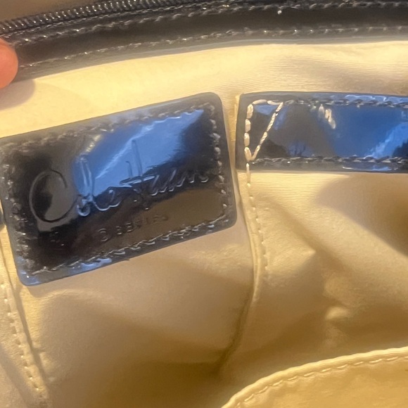 Cole Haan Canavas Patent Leather double handle Shoulder Handbag Black. - Picture 7 of 16